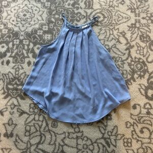 Alya Sky Blue Pleated Tank Top